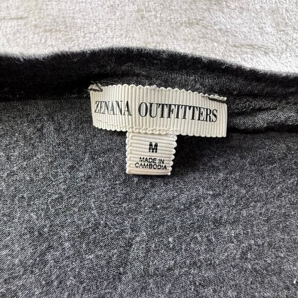 Zenana Outfitters V-Neck Long Sleeve T-Shirt Women's Size Medium Gray - Picture 3 of 5